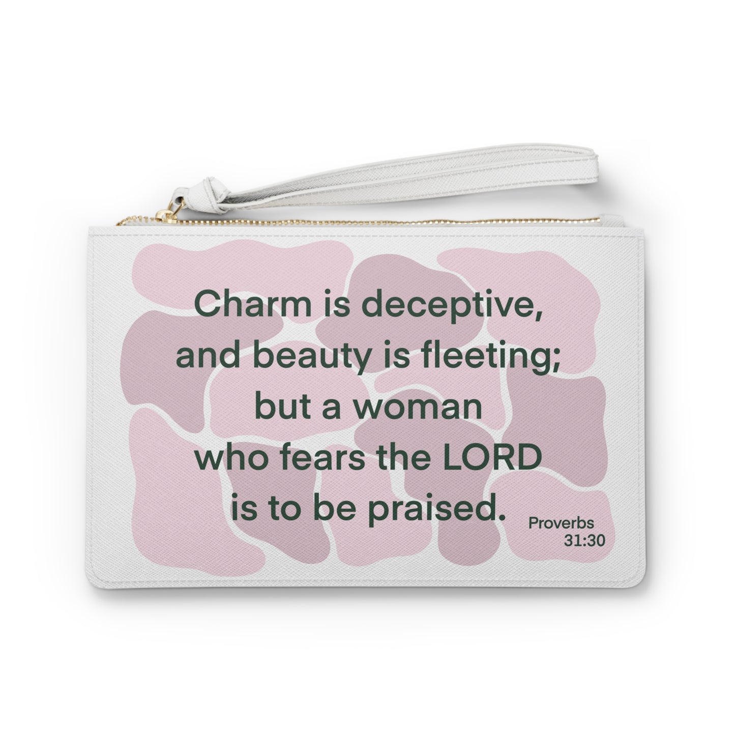 Proverbs 31:30 - Pink Clutch Bag